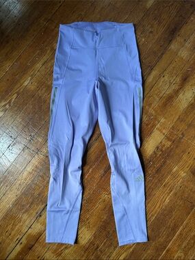 adidas Lavender Performance Leggings with Reflective Accents